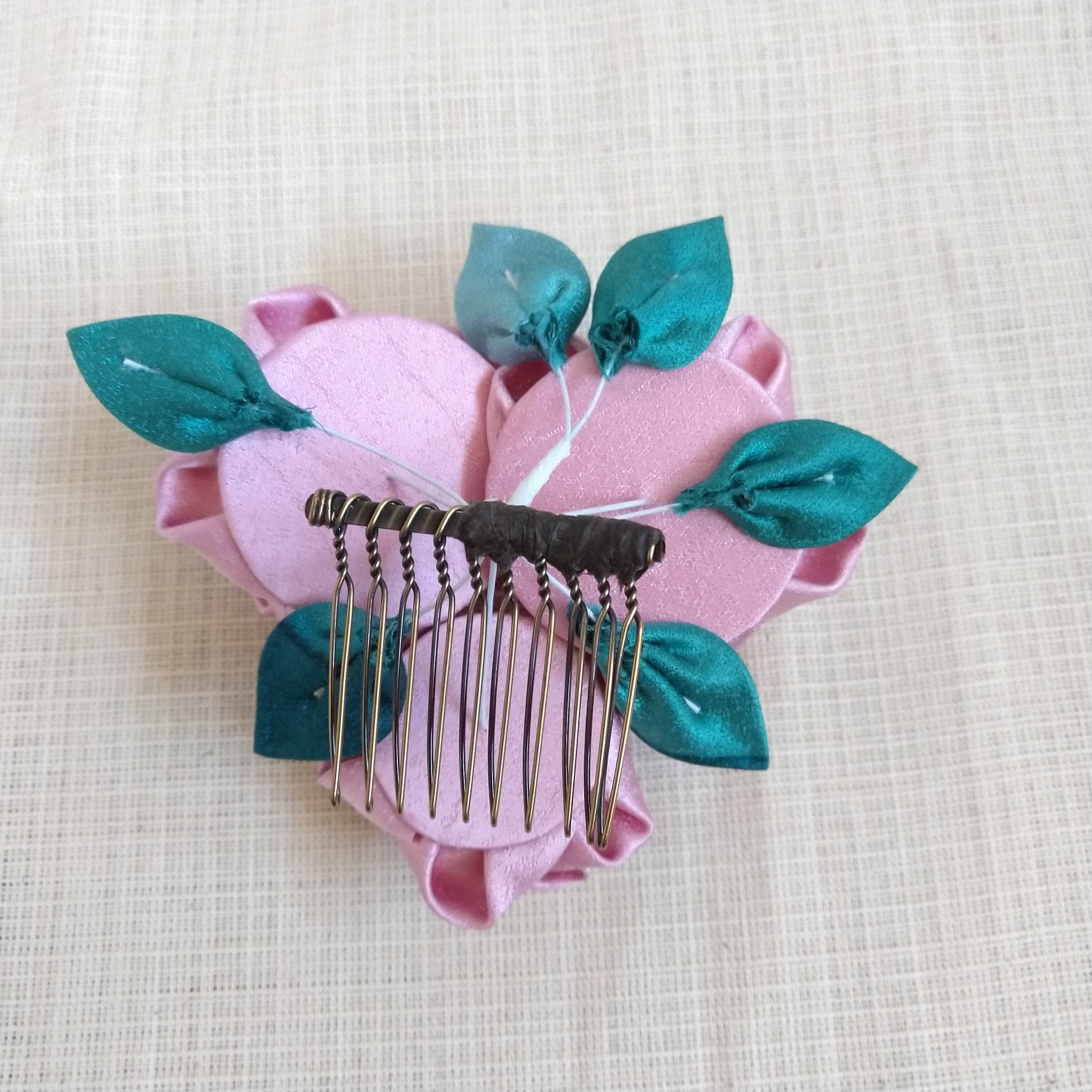 つまみ細工 薔薇のかんざし | つまみ細工ローズはっち