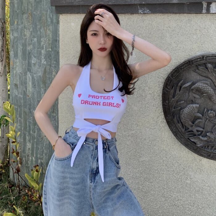 サマースタイルホルタープリントレッドシャツ ショートレディース 夏物 ドラファッションホール67574067848