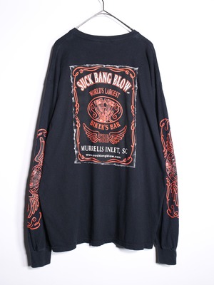 "SUCK BANG BLOW" 360° print design oversize l/s tee