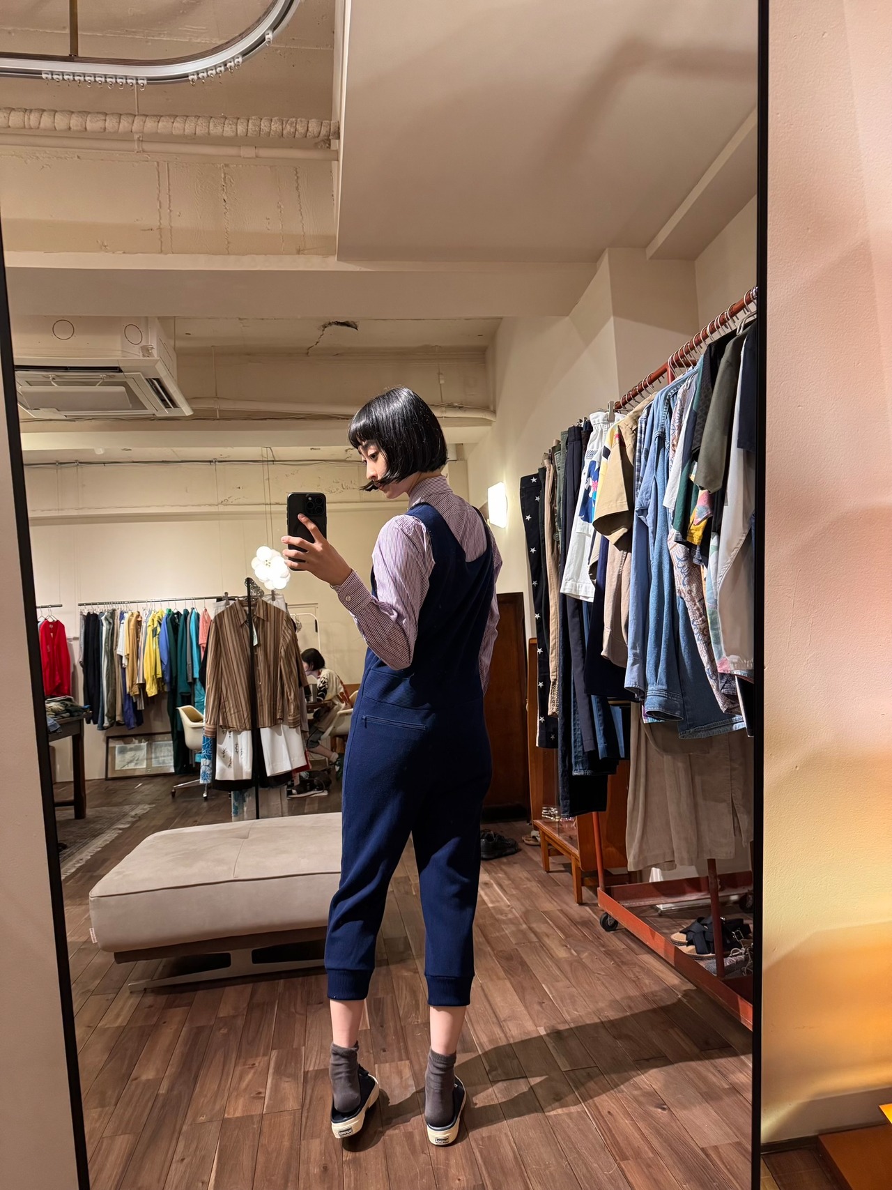 UNITED ARROWS UK パープルストライプシャツ