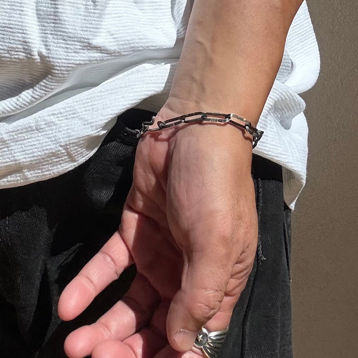 Navajo Chain Bracelet （Triangle Wire Sawed） Size M ナバホ