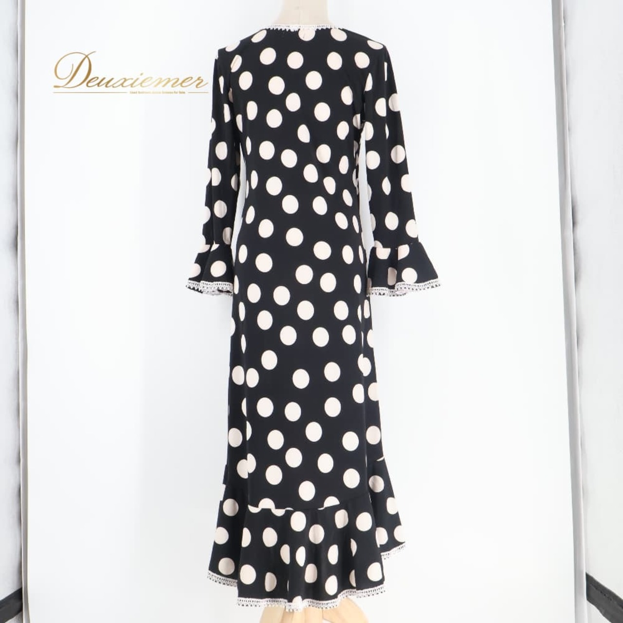 フラメンコ 衣装 DOCE del Flamenco ドセデルフラメンコ ドレス ワンピース ブラック系 ホワイト系 黒 白 水玉 ドット レース かわいい ダンス パーティ 発表会 舞台 踊り ダンス衣装