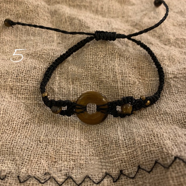 Somedayif彩色な天然石編みブレスレット 8s