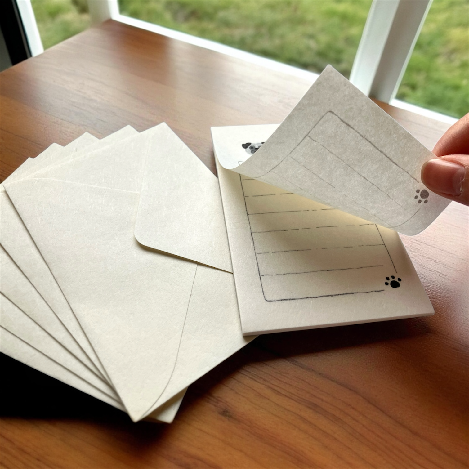 持ち歩けるレターセット　そえぶみ箋　ワンワンワン