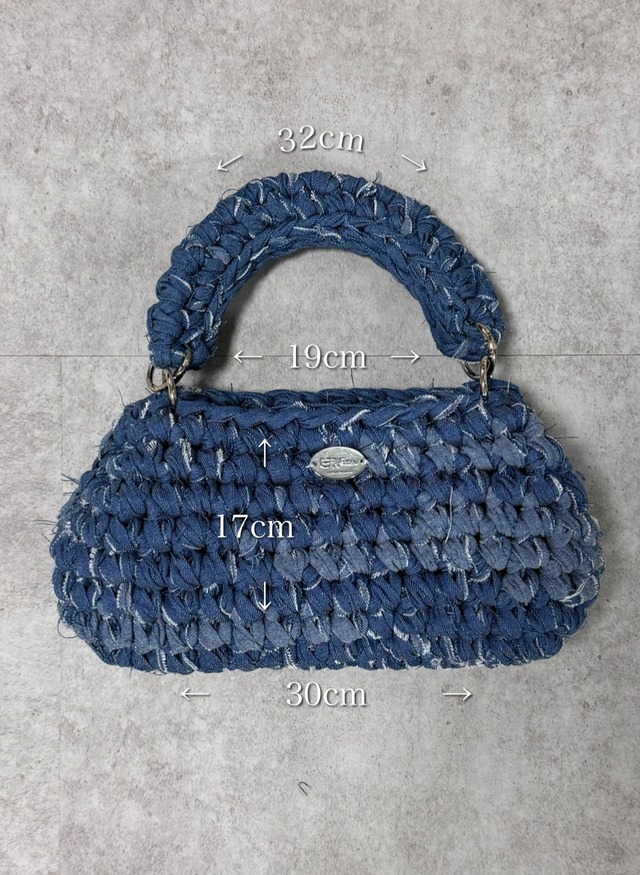 《1点もの》angle denim bag /medium blue
