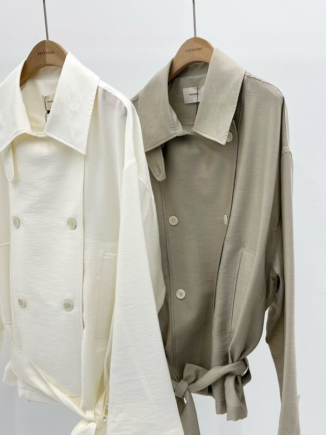 (予約) verveine / Michel soft short trench jacket 2color