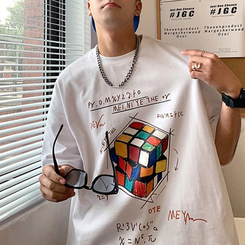 hetinghomeシックなマジックキューブプリントTシャツ | mblueshop