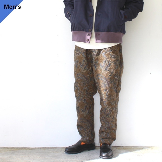 weac. ペイズリーイージーパンツ RELAX PANTS - Paisley　（Olive）