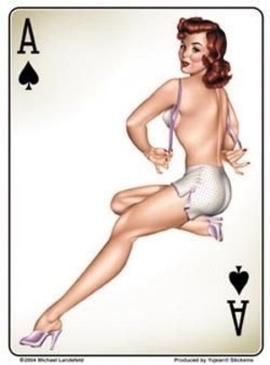 ピンナップガール　ステッカー　エース・オブ・スペード　Ace Of Spades Pinup Sticker