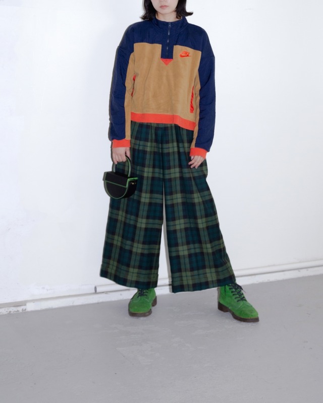 1980s MONDI - plaid cropped wide trousers