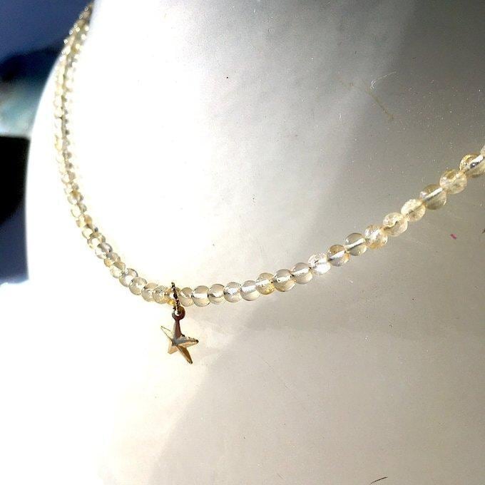 【一点物】【14KGF】✦11月の誕生石✦the first star of evening...お星様とシトリンのネックレス⋆.·✦