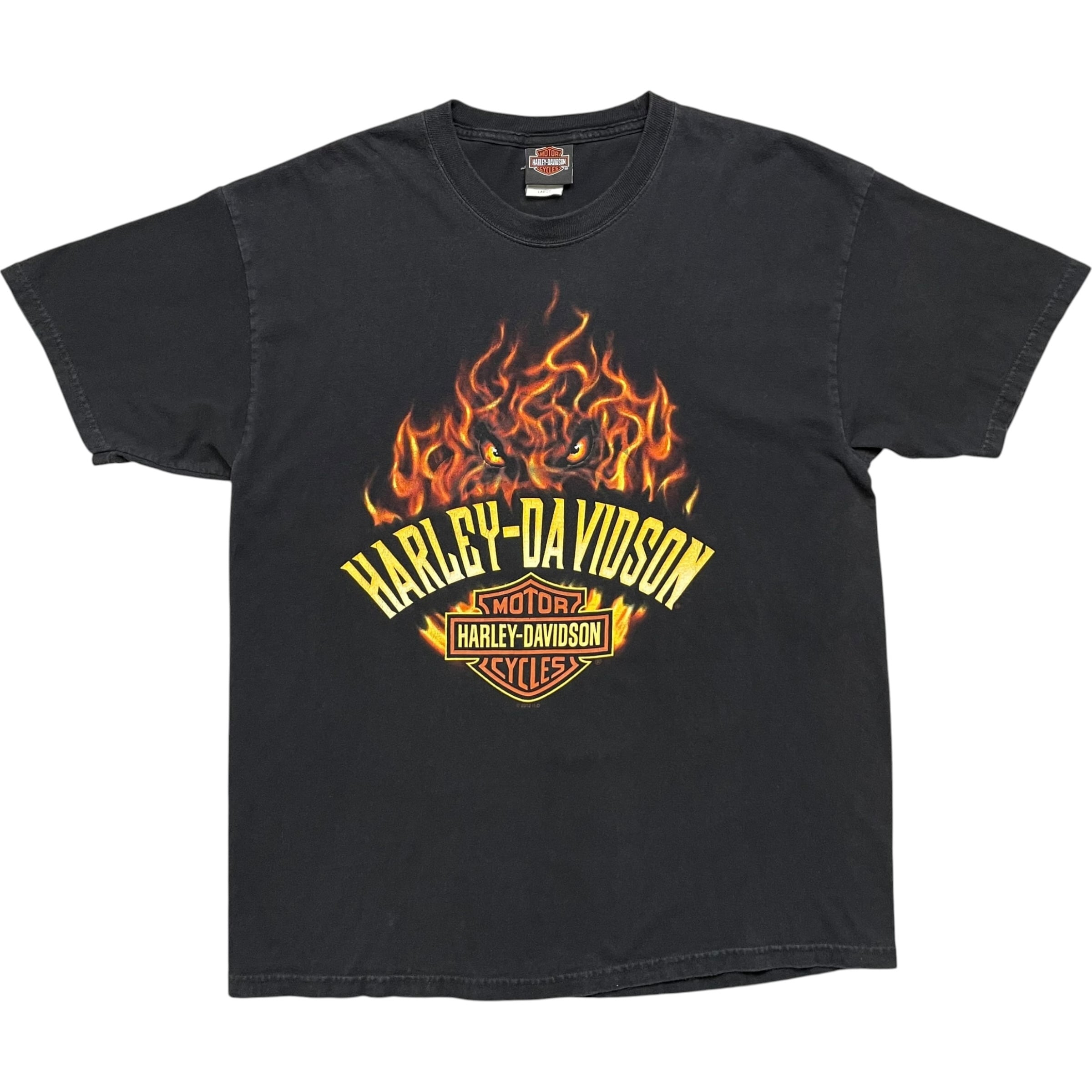 《L》 Harley-Davidson ハーレーダビッドソン Tシャツ ブラック プリントデザイン no.10086