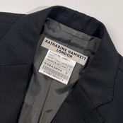 上下 KATHARINE HAMNETT LONDON キャサリン ハムネット ロンドン セットアップ スーツ テーラードジャケット スラックス S/ブラック メンズ