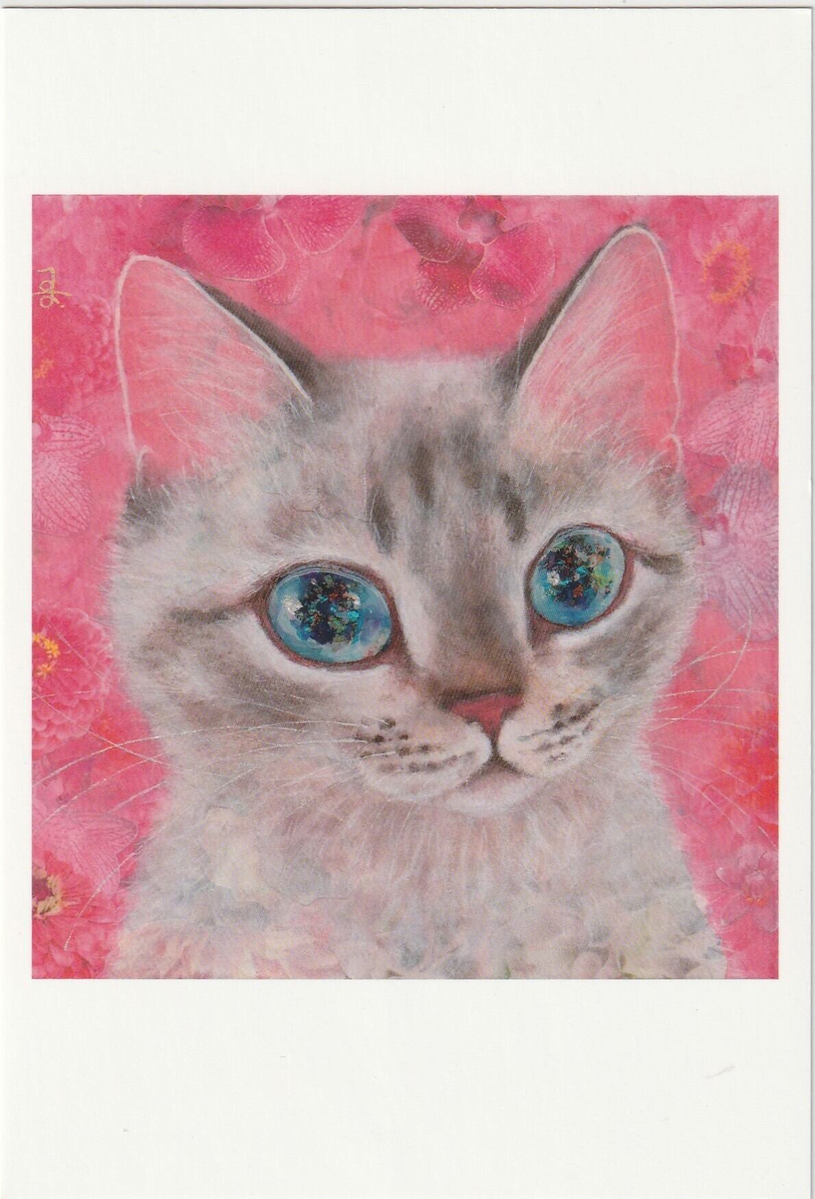 福嶋吾然有 招き猫 タイル画 福嶋吾然有 妖精猫 タイル画 個展