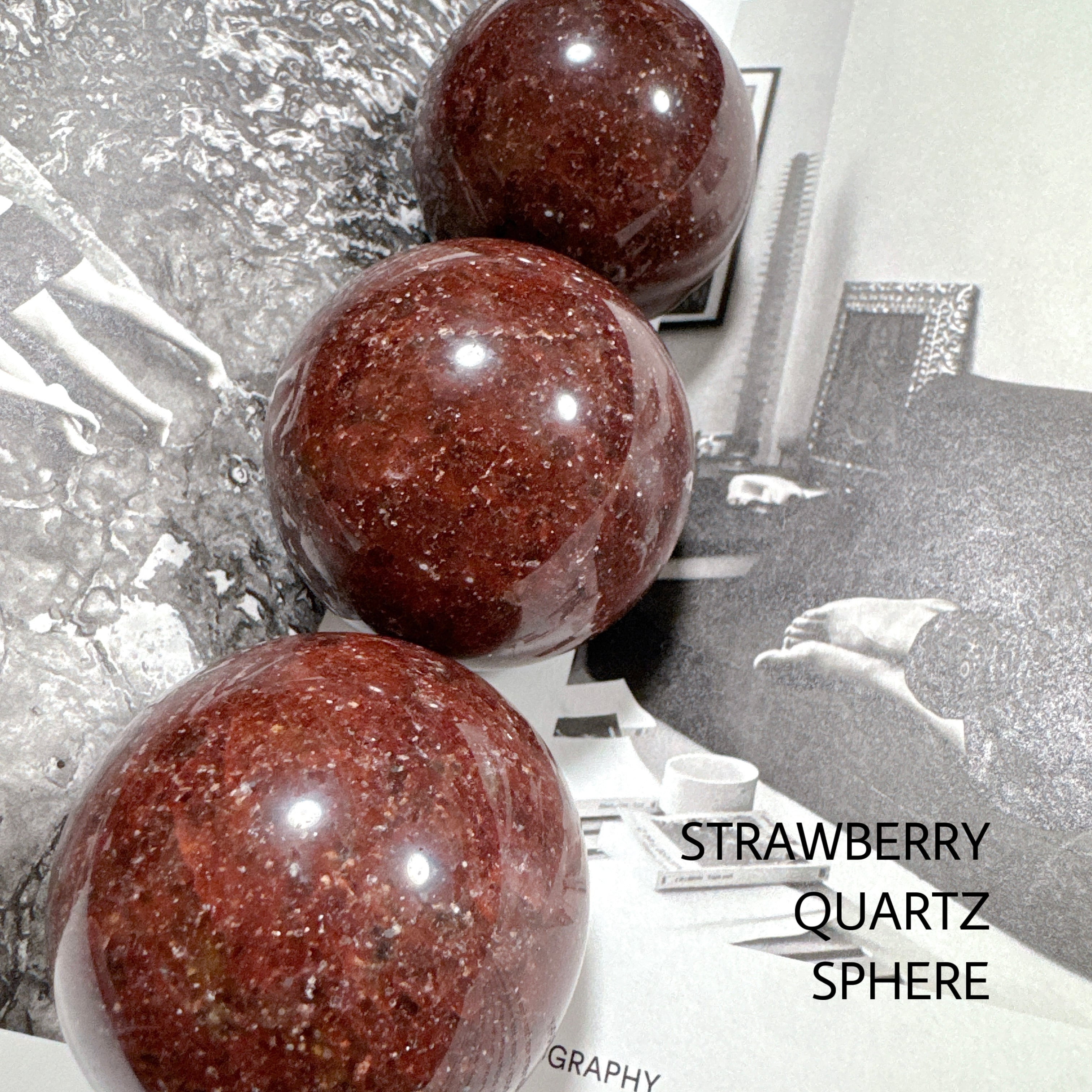 ストロベリークォーツ スフィア 丸玉 天然石