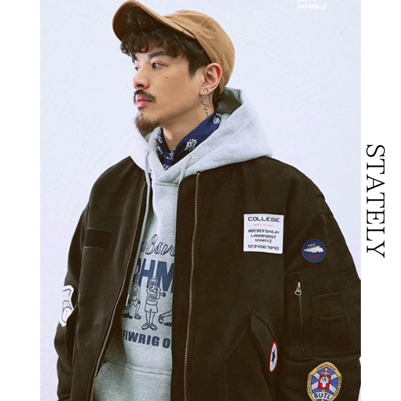 スエードライク ワッペン ボリュームMA-1/2color_O08・画像6