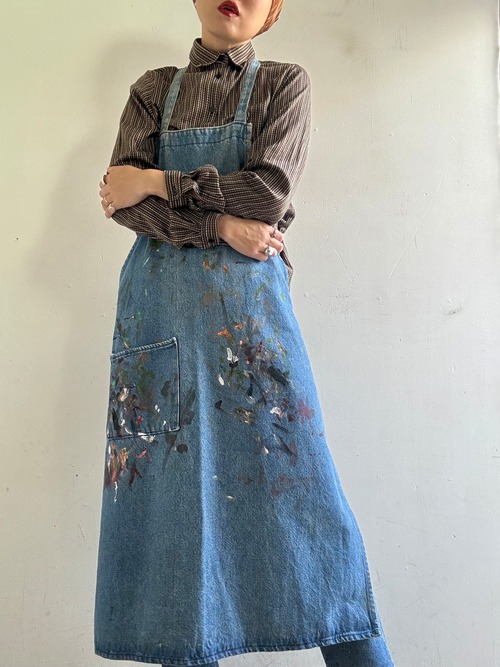 Vintage Denim Apron Handpainted By Megan