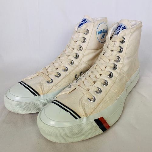 80's 90's PRO-Keds プロケッズ ROYAL NO,1 ロイヤルナンバーワン キャンバス コロンビア製 アイボリー ラストコロンビア 26cm位 希少 ヴィンテージ BA-1480 RM1899H