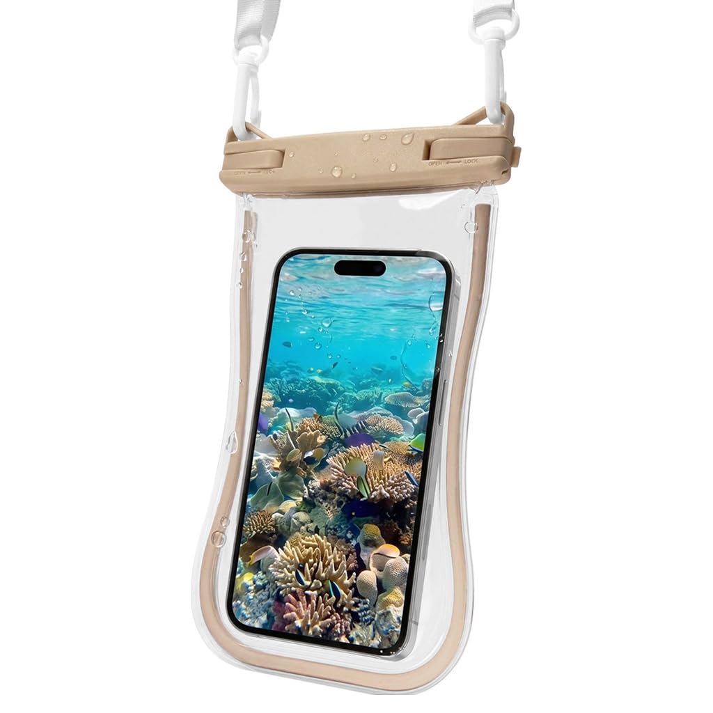 ラスタバナナ スマホ 防水ケース IP68 ショルダーストラップ付き 防水 海 小物入れ お風呂 大きめ ブラウン RFRWPF10GBR