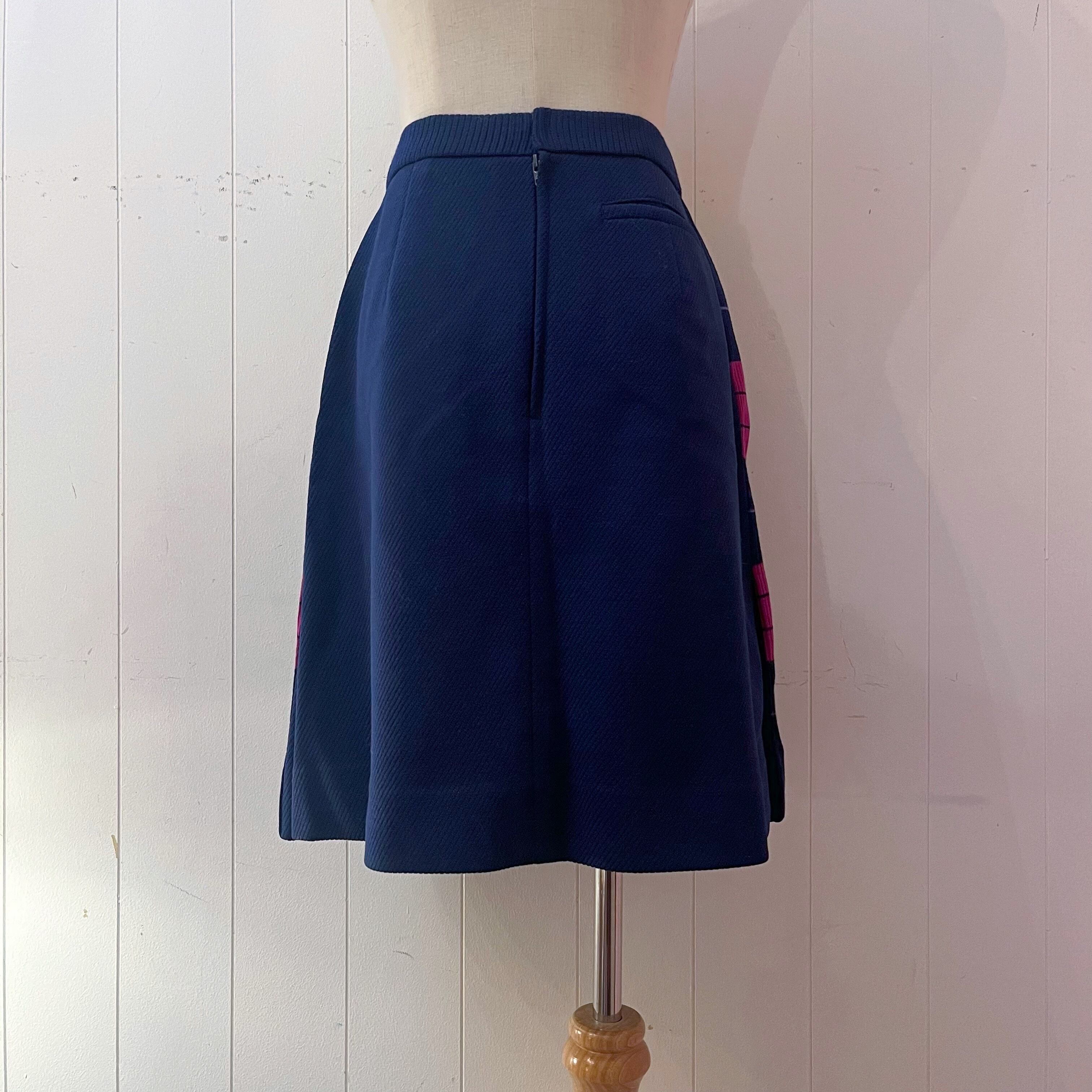 navy ride rib mini skirt