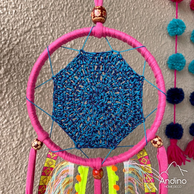 ドリームキャッチャー シンプルミニピンクカラーフェザー Andino 南米雑貨 インテリア