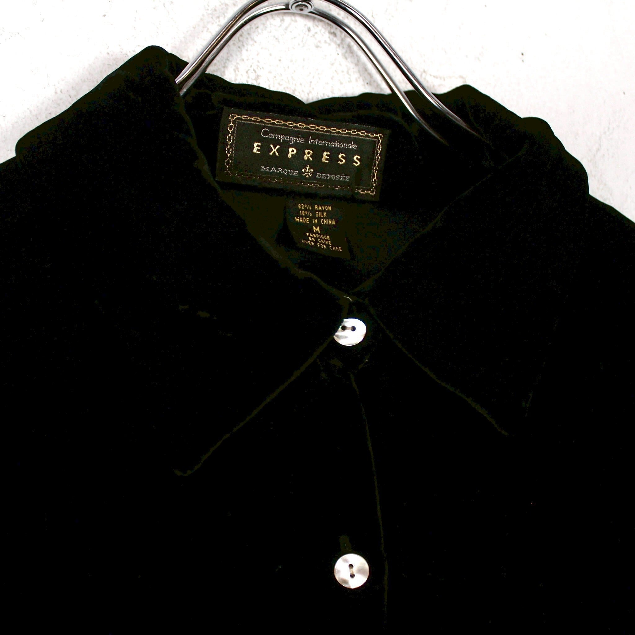 Caka act2】Beautiful Black Velour Loose L/S Shirt | Caka Caka act2】Beautiful Black Velour Loose L/S Shirt | Caka
