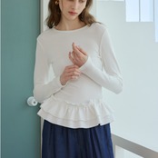 Volant Blanc Frill Long Tee F0467