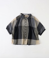 CUORE STORE/コットンリネン チェックブラウス