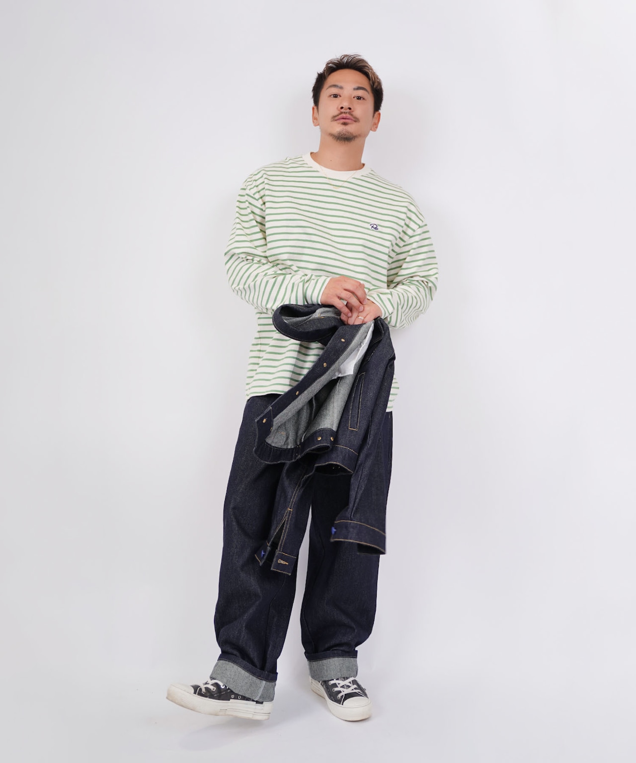 【#Re:room】COLOR STRIPED BIG LONG SLEEVE［REC742］