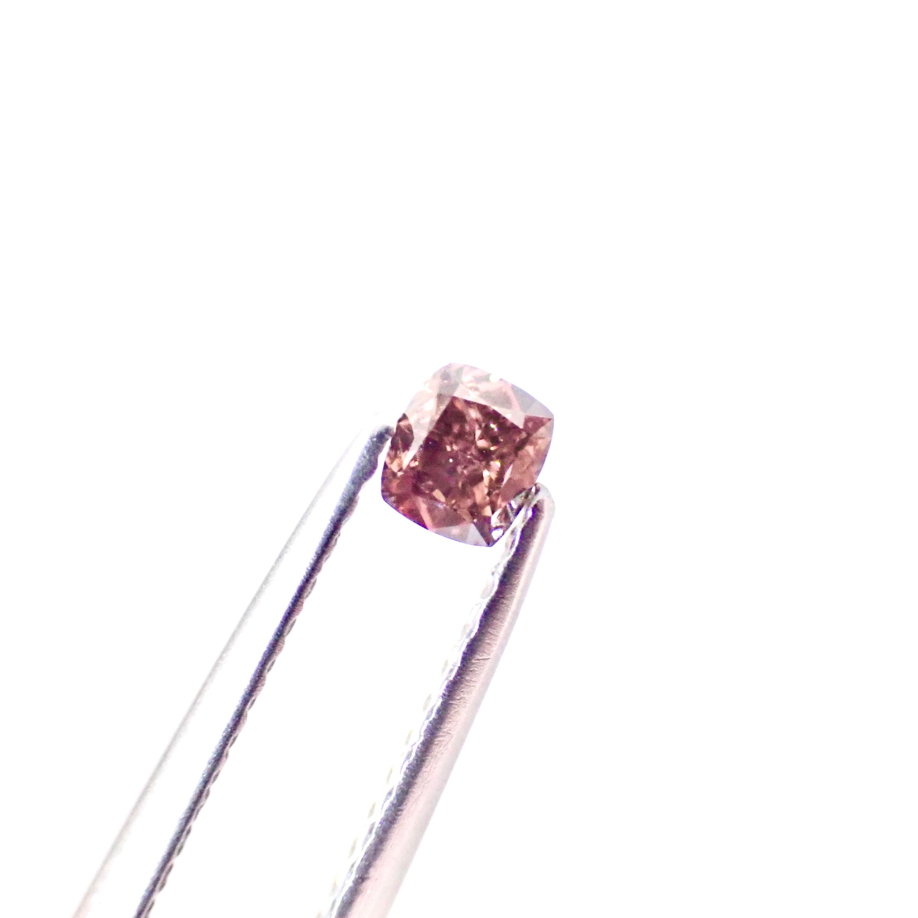 Fancy Dark Pink Brown 0.20ct ダイヤ ダイヤモンド ルース 裸石 天然