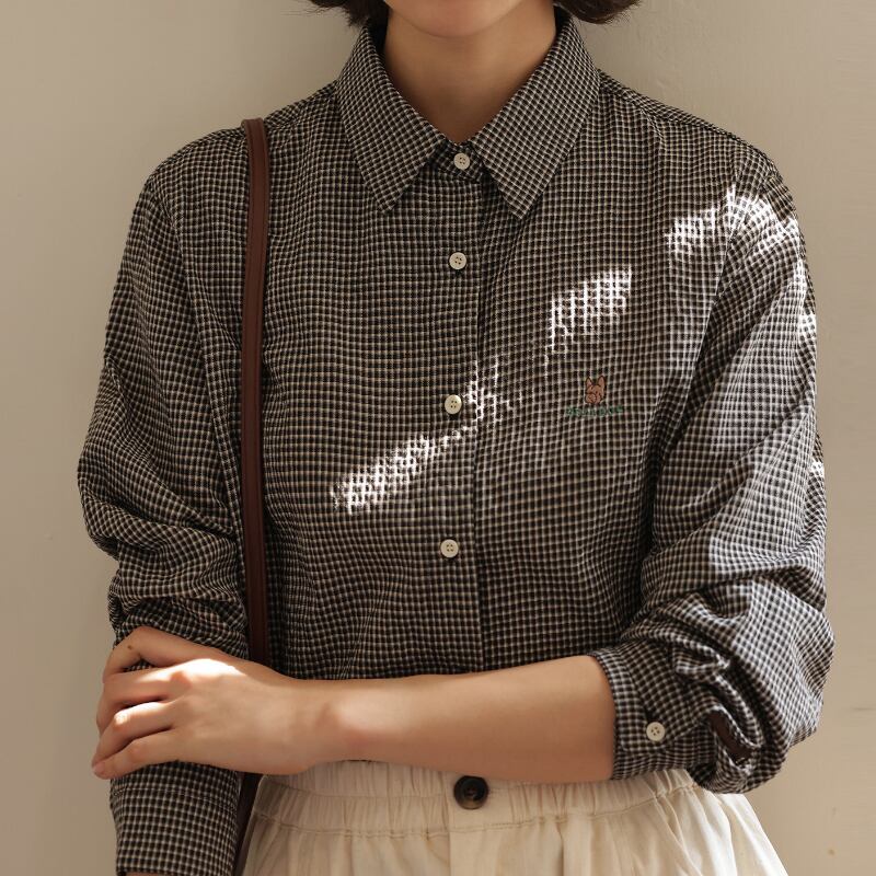 チェック柄長袖シャツ M2050