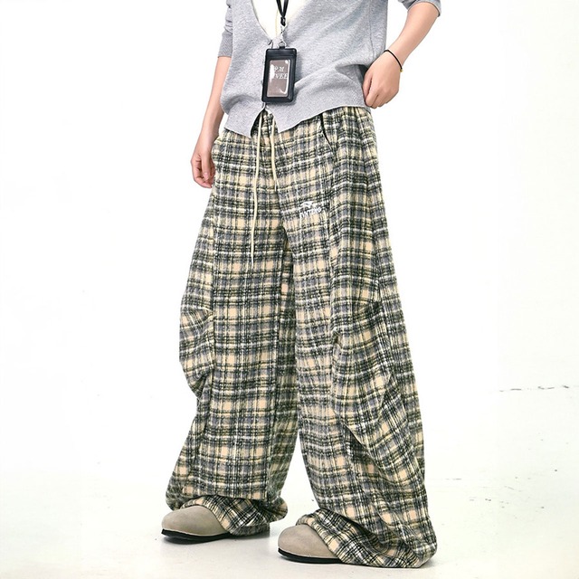 チェックテイストユースカジュアルパンツ 2col R01267