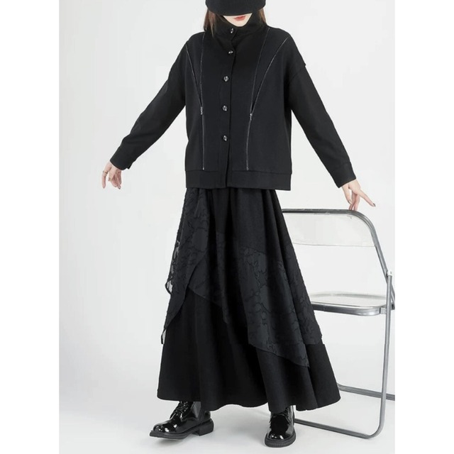 Dual zip stand collar jacket C1393