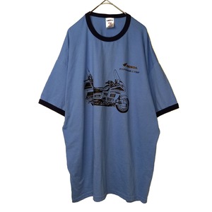 ジャージーズ　リンガーTシャツ　HONDA　バイクプリント　ビッグシルエット