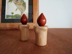 ロウソク　キャンドル　candle　木製　置物　