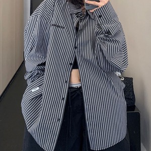 Thin Collar Striped Shirt 124362