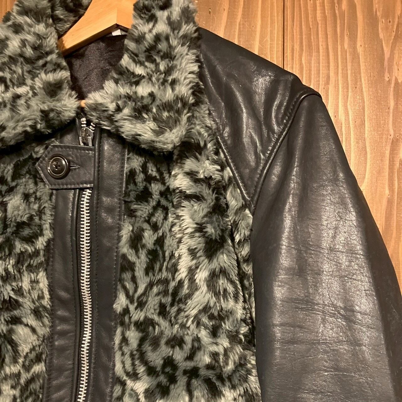 Vintage Leather Grizzly Jacket 再構築 熊ジャン オワジャン