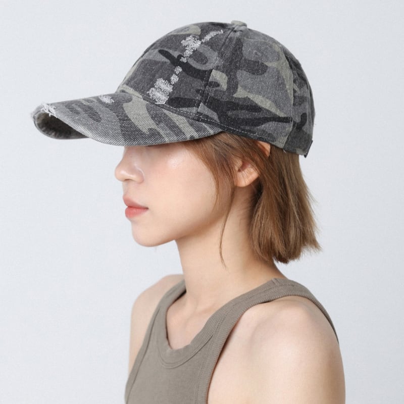 カモフラージュ柄ユーズドライクキャップ C00562