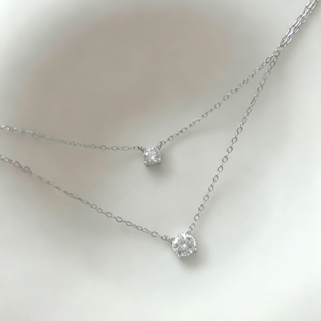 Milky光の一瞬ジルコンネックレス