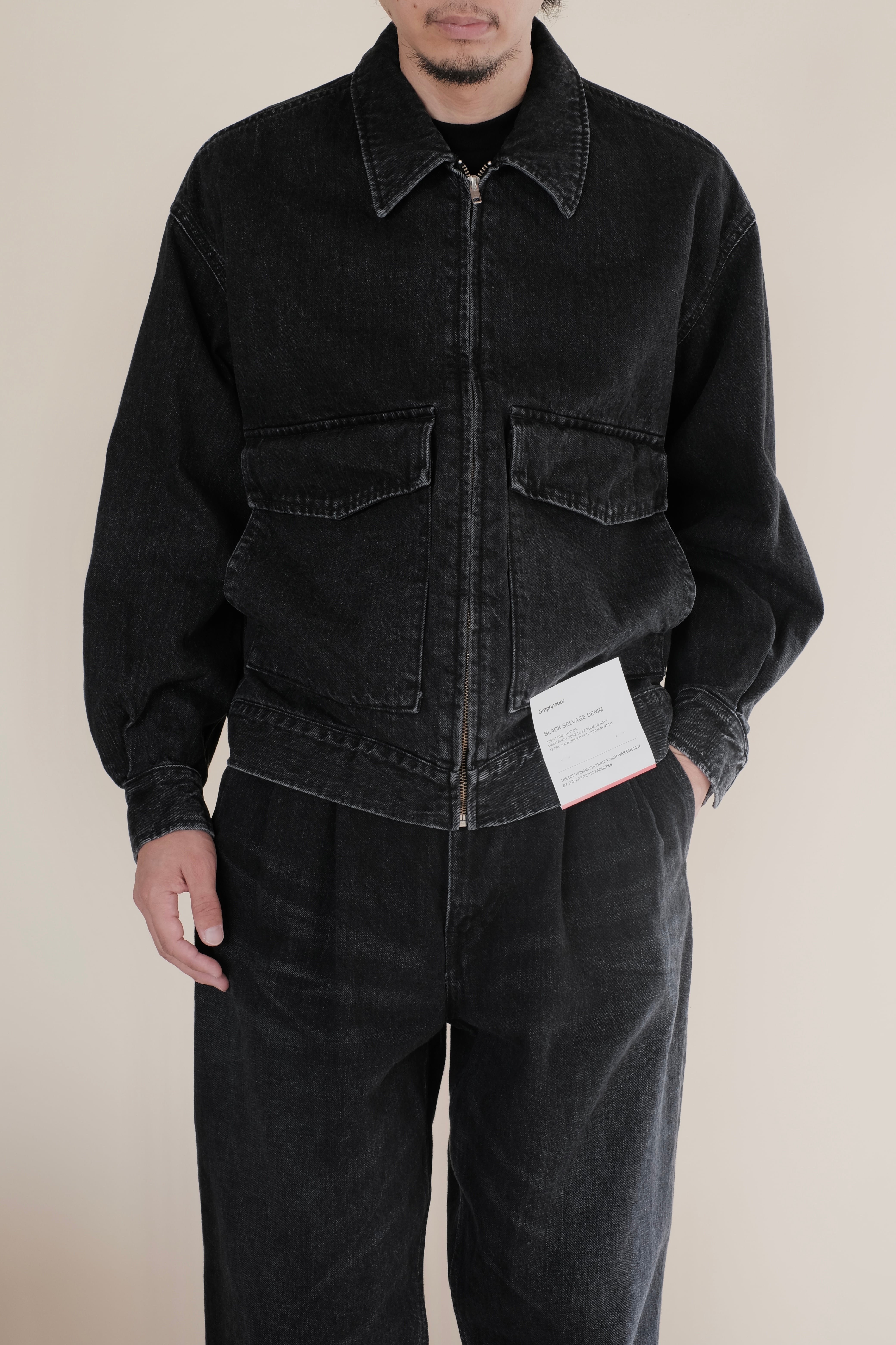 Graphpaper / Selvage Denim Zip Jacket -DARK FADE- | LIVING