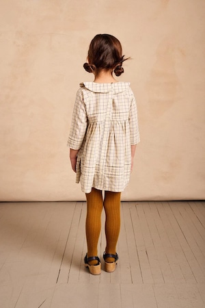 Drew Layered Collar Dress - Cream Windowpane / MABO