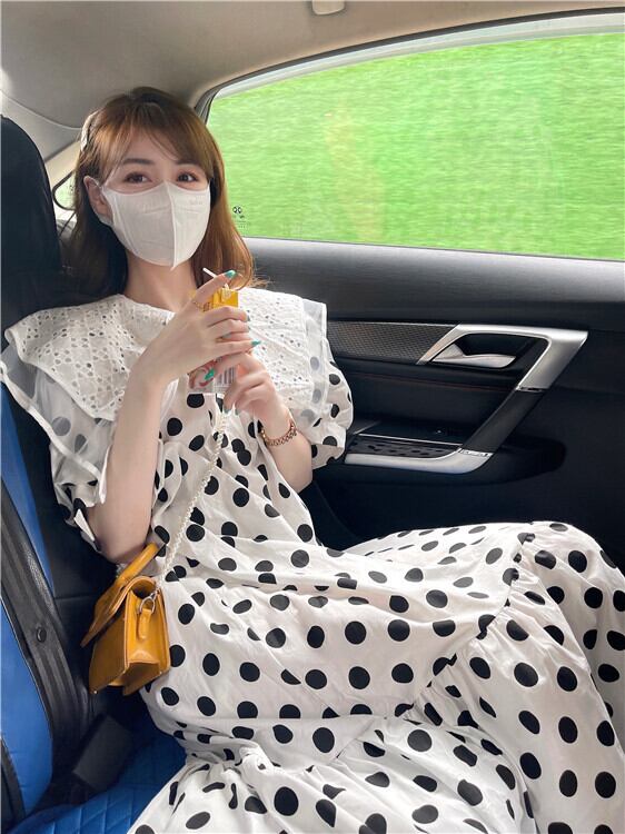 スタイル水玉ドレス サマーカラールーズロングスカート 夏物 クレセントシティ57372027385