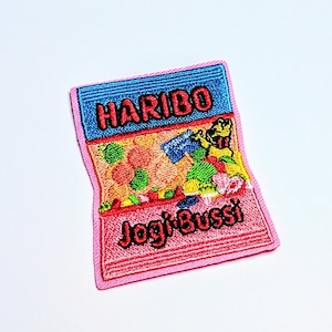 送料無料! ★刺繍アイロンワッペン★ 【 HARIBO(ハリボー)】Jogi Bussi〚アメリカン雑貨 アメトイ〛