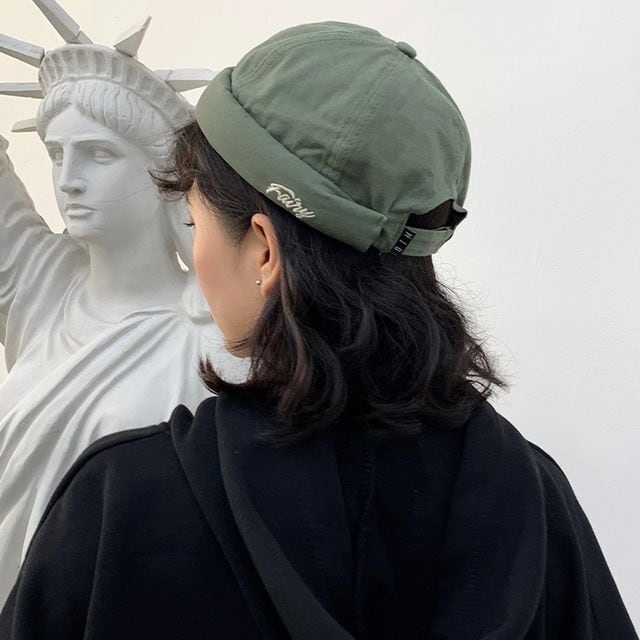 再販ご予約限定送料無料] 帽子 黒 韓国 ロールキャップ ドッカーハット 男女兼用 ストリート