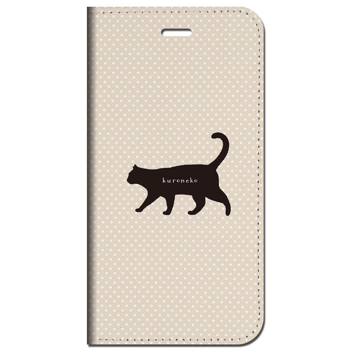 iPhone対応 スマホ 手帳型ケース クロネコ・ブラウン 動物 キュート 【iPhone17 / iPhone16 / iPhone16e / iPhoneSE 他 iPhone各機種対応】 st52