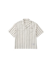 【#Re:room】NATIVE PATTERN STRIPE OPEN COLLAR SHIRT	［RES129］