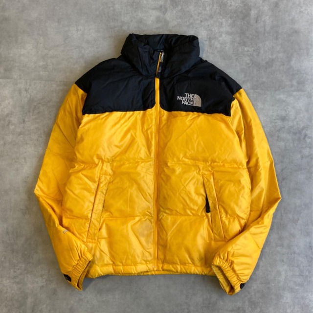 ノースフェイス ヌプシ ダウンジャケット 700 刺繍 M 黄色 12706
