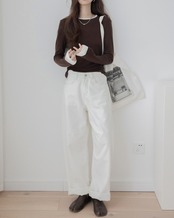 Simple fake layered long sleeve T-shirt T20056