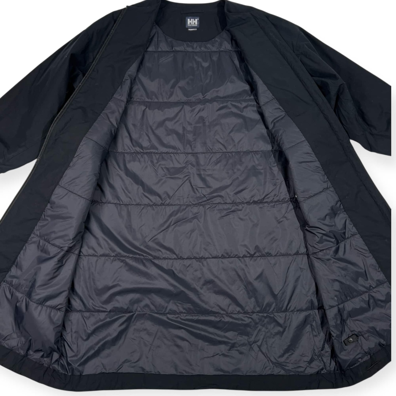 HELLY HANSEN ヘリーハンセン 中綿 ノーカラー ジャケット コート S/ブラック レディース 撥水