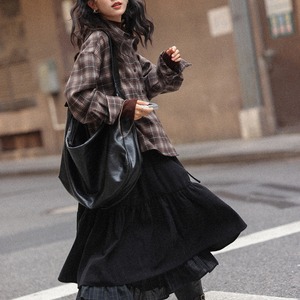 check loose-fit shirt J00069